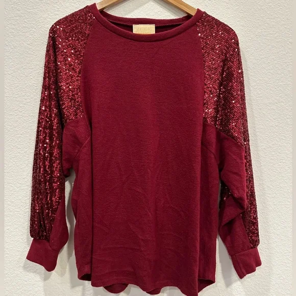 Judith March Sequined Holiday Top - Picture 2 of 3